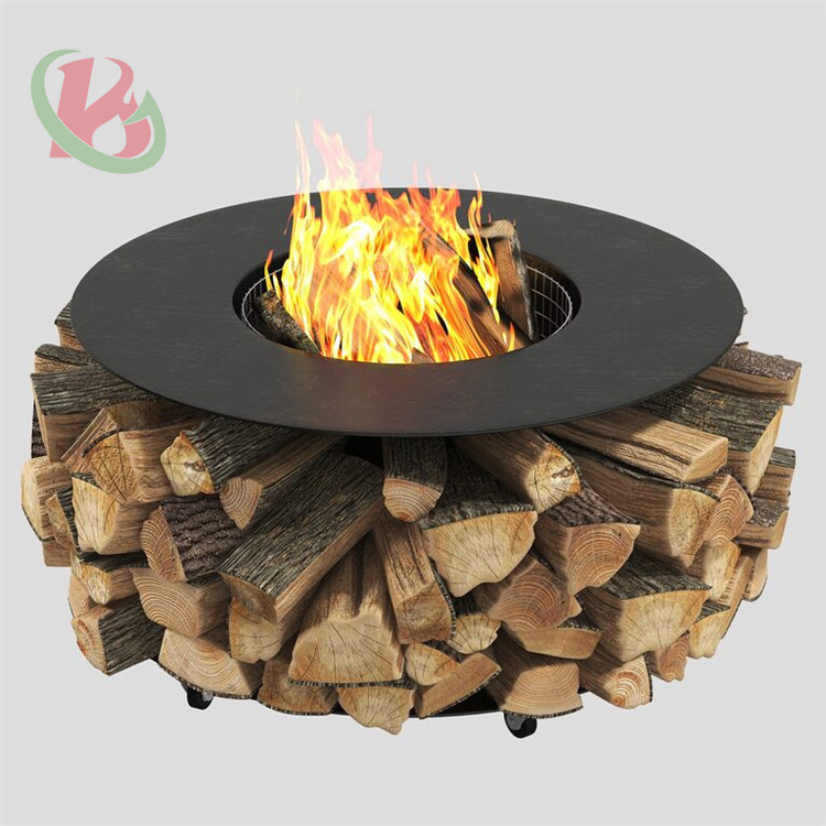 Rustic style Round corten steel fire pit for Garden wood burning fire pit