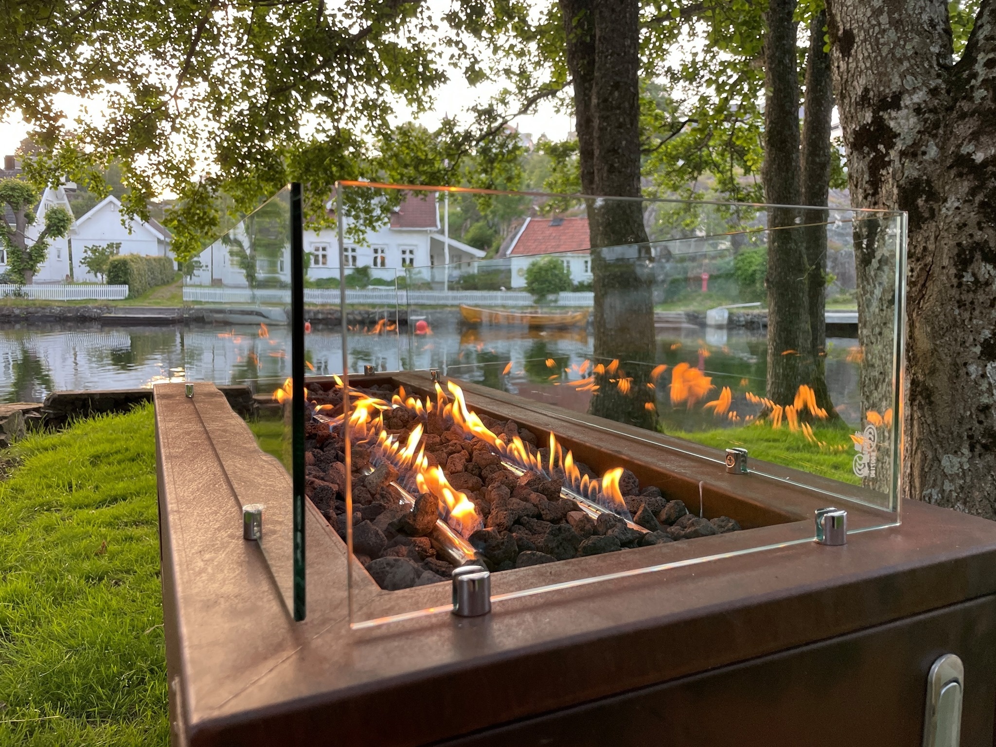 corten steel fire pit gas outdoor gas fire pit garden new design glass gas fire pit