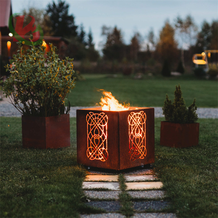 rectangle corten steel fire pit corten steel square fire pit fire pit with bbq function