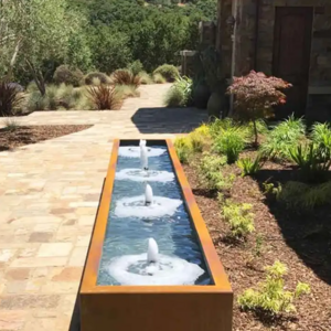 New trend oriental corten steel pond wall waterfall for garden High quality water feature ideas outdoor water fountain