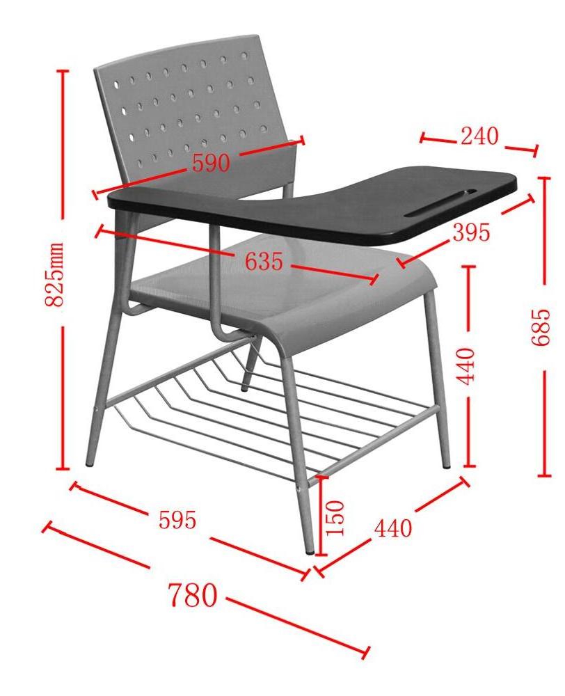 school study chair with writing board pad for sale