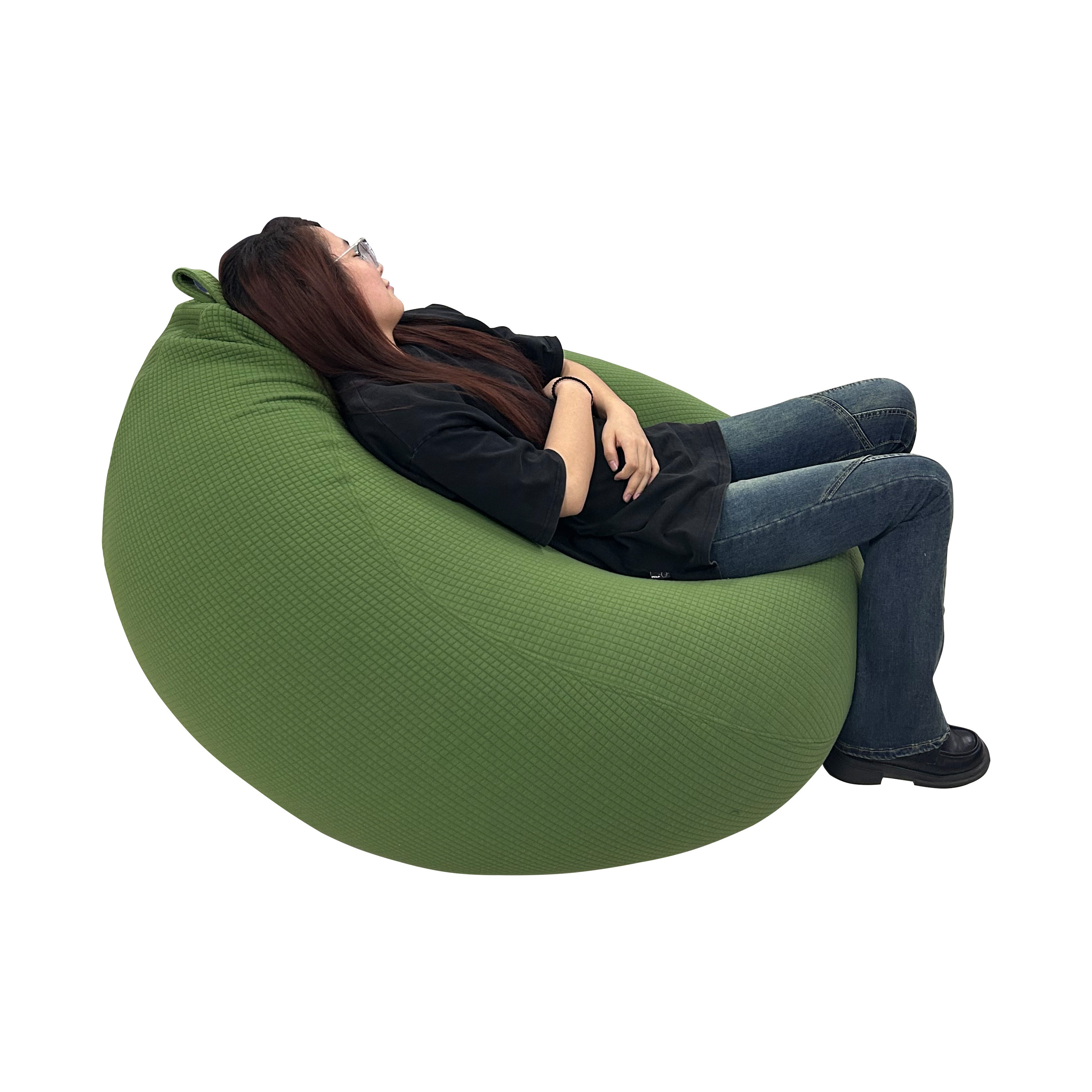 Pod Bean Bag Chairs for Adults, Storage Washable Soft,Furniture and Accessories for Dorm Room bean bag covers Green