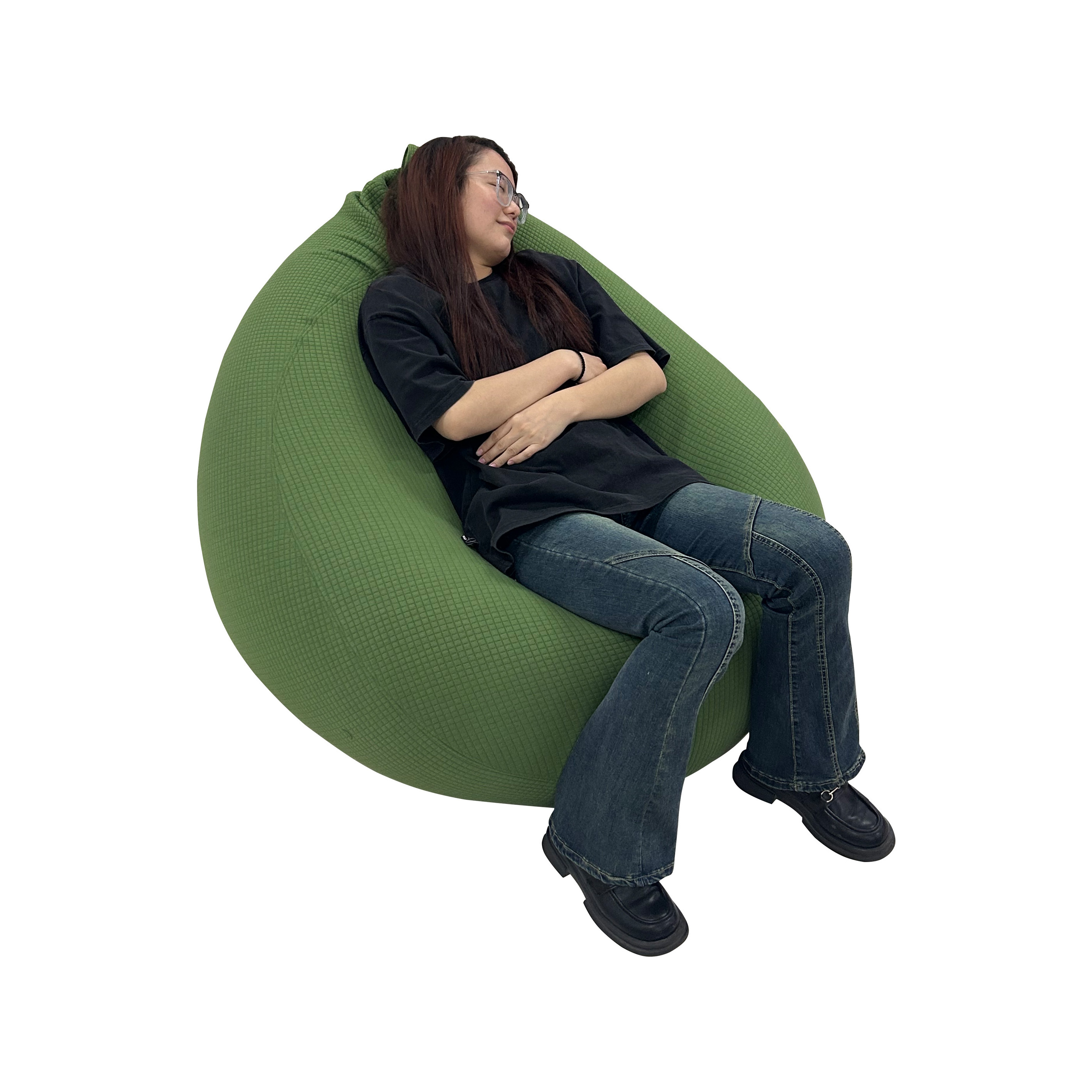 Pod Bean Bag Chairs for Adults, Storage Washable Soft,Furniture and Accessories for Dorm Room bean bag covers Green