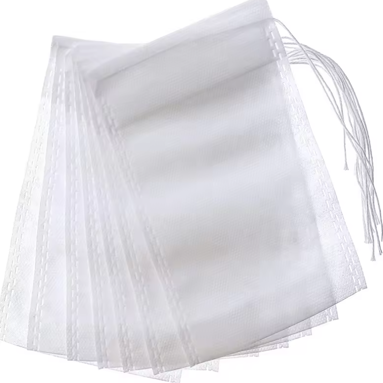 Non Woven Tea Bags with Cotton Draw Strings for Loose Leaf Tea Empty Loose Leaf Tea Bags