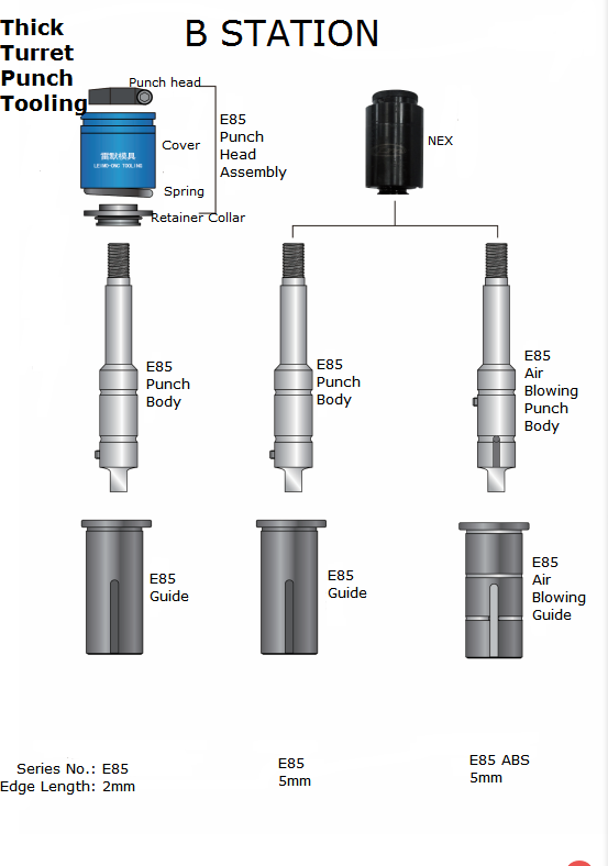 Standard CNC E85 B station punching mold mould other shapes RE SQ punch die
