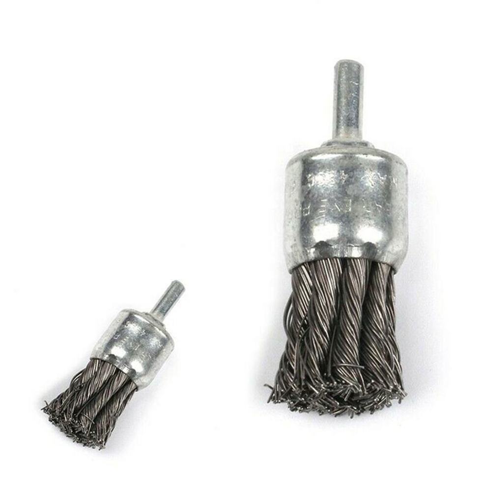 High efficiency steel wire twisted crimped wire brush round brush for polishing end brush