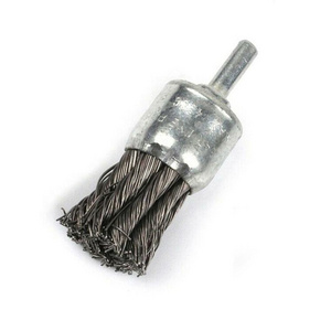 High efficiency steel wire twisted crimped wire brush round brush for polishing end brush