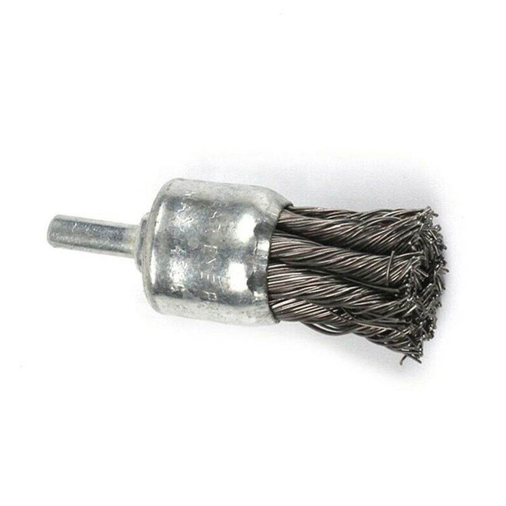 High efficiency steel wire twisted crimped wire brush round brush for polishing end brush