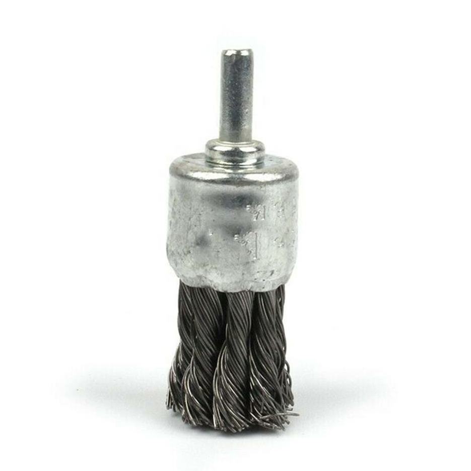 High efficiency steel wire twisted crimped wire brush round brush for polishing end brush