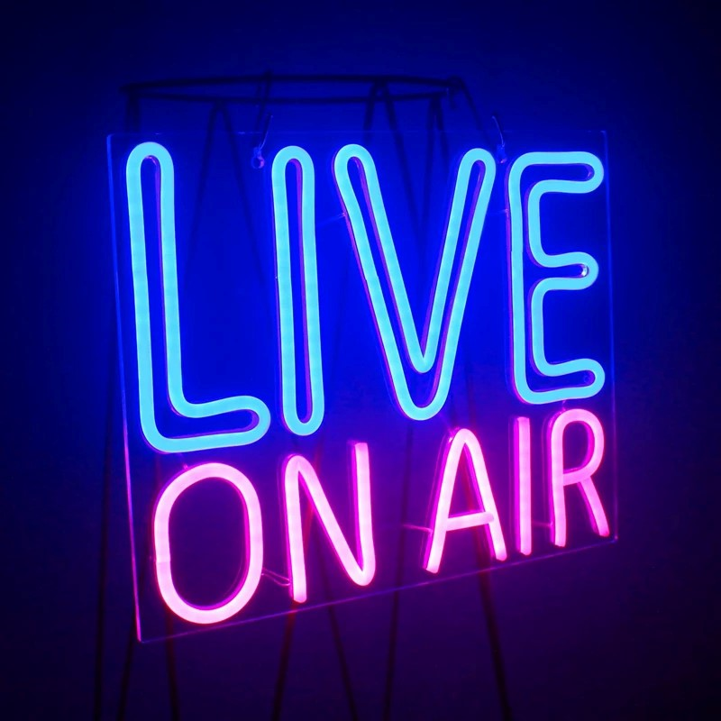 Live ON AIR Neon Signs Neon LED Night Lights Decorative Sign Room Bar Pub Store Club Garage Home Party Wall Art Decoration Live