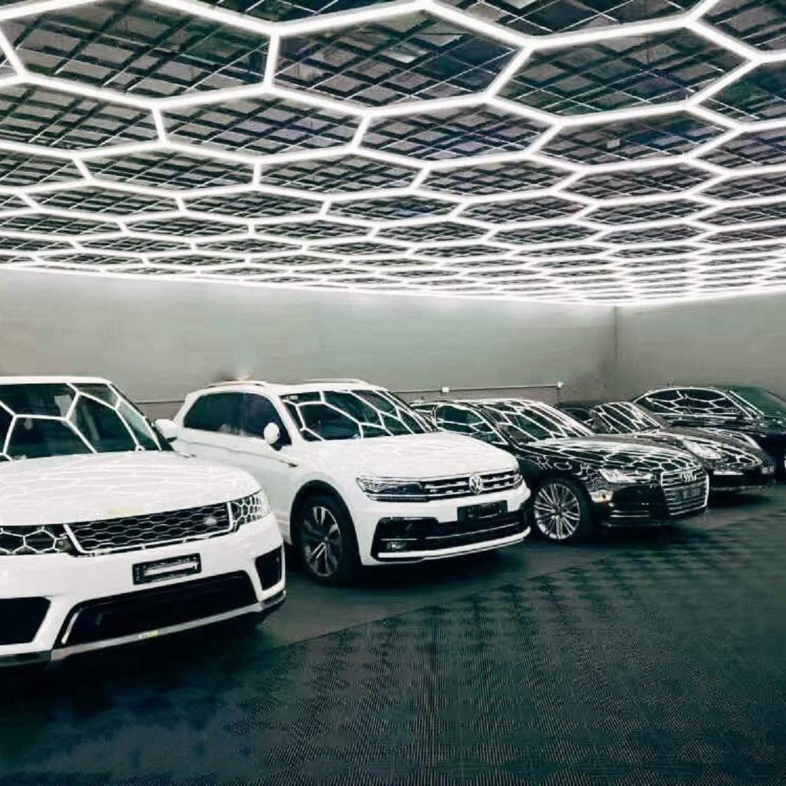 Garage Light Hexagon LED Lights 110V-240V Led Tube Honeycomb Ceiling Lighting For Auto Car Body Repair Led Workshop Working Lamp