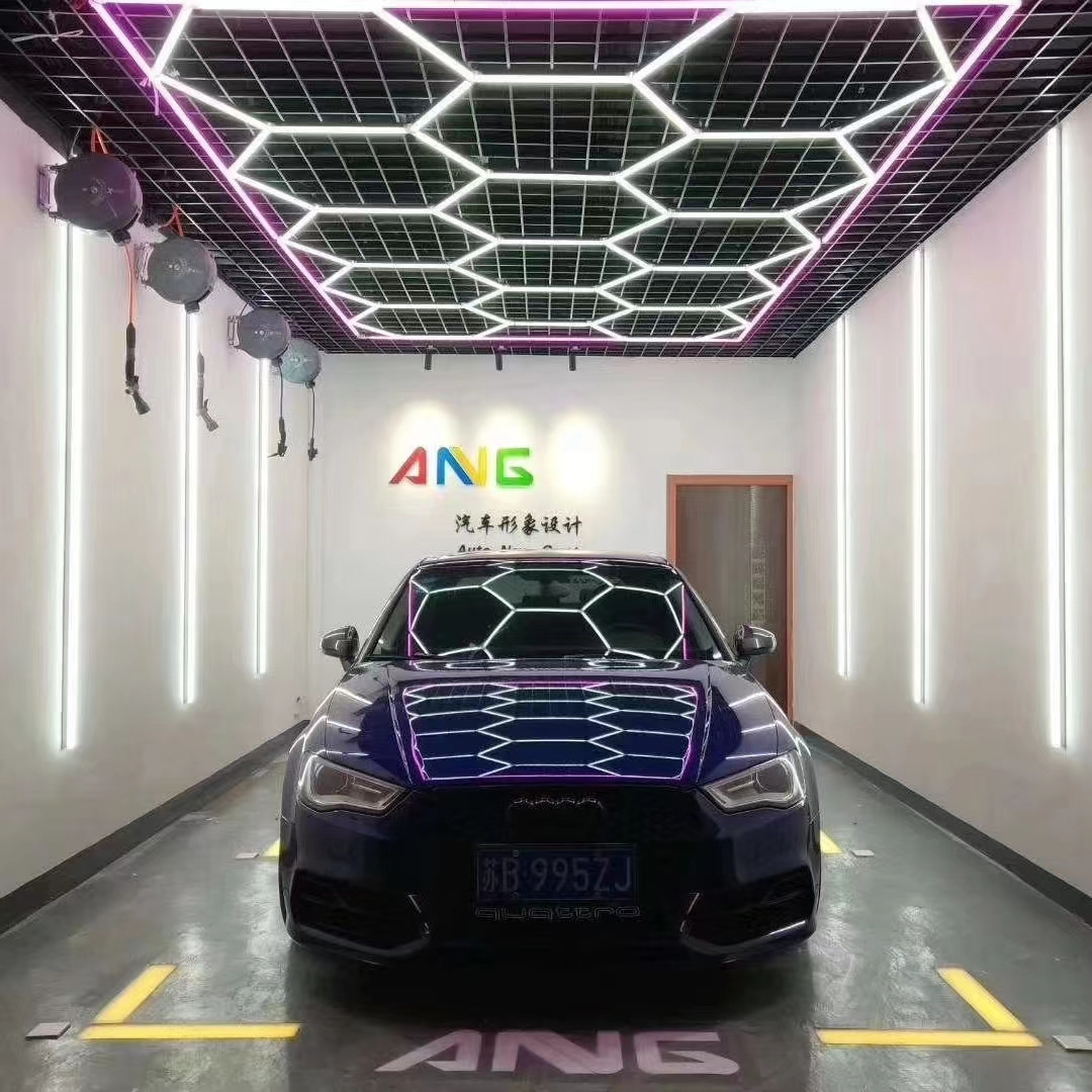 Super Bright Car Detailing LED Shop Light Hexagon Work light Basement Gym Warehouse 8 Hex Grid Hexagon Led Light