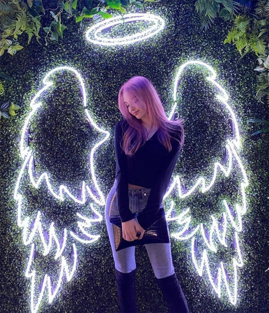 LED Neon Sign Custom Angel Wings With Halo Neon Lights Wedding Party Decor Bedroom Bar Art Wall Decoration Girl Birthday Gift