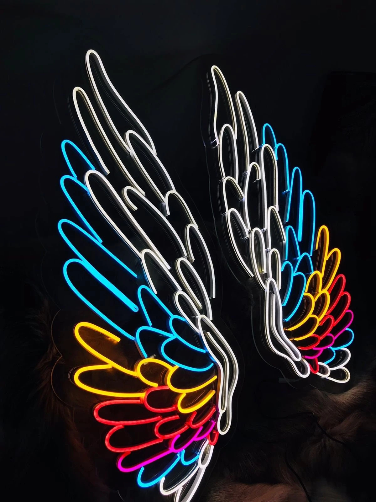 LED Neon Sign Custom Angel Wings With Halo Neon Lights Wedding Party Decor Bedroom Bar Art Wall Decoration Girl Birthday Gift