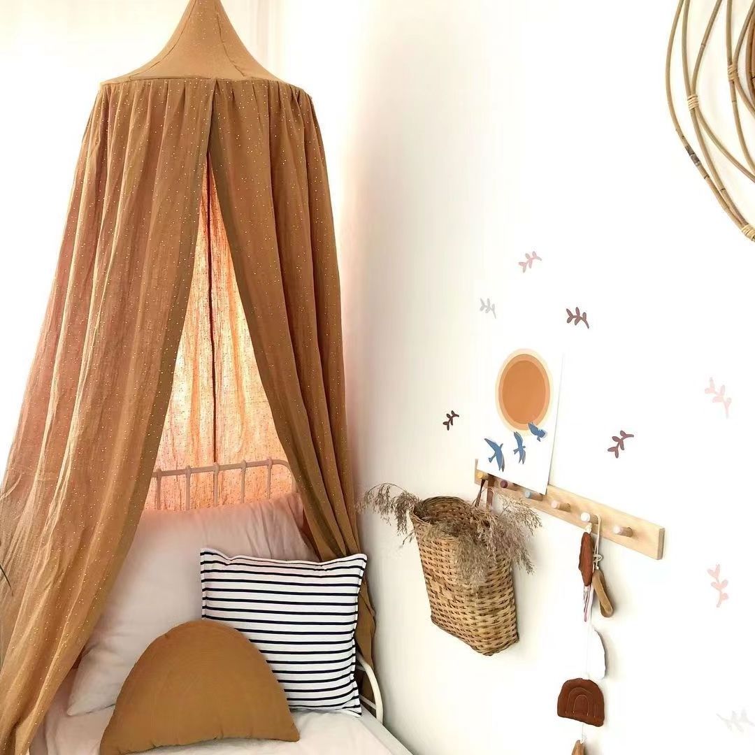 100% Cotton Nordic Style Princess Cotton Kids Baby Bed Room Canopy Mosquito Net Curtain Bedding Dome Tent