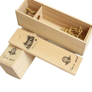 Wooden Hardboard Wine Storage Box for Single Wine Packaging Gift