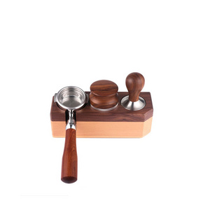 Wholesale Walnut Wood Coffee Filter Tamper Holder Espresso Tamper Mat Stand Coffee Maker Support Base Rack Coffee Accessories