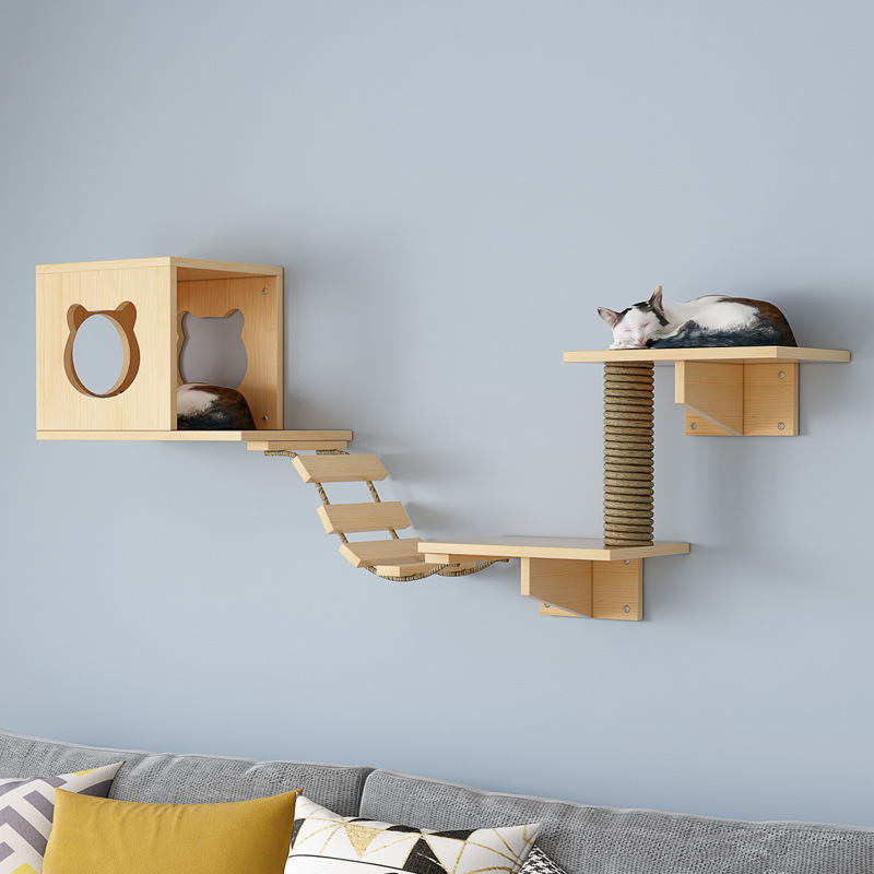 Factory Direct Custom Cat Hammock Wall Mounted Multi-layer Cat Shelves and Perches for Wall Sweet Cat Nest