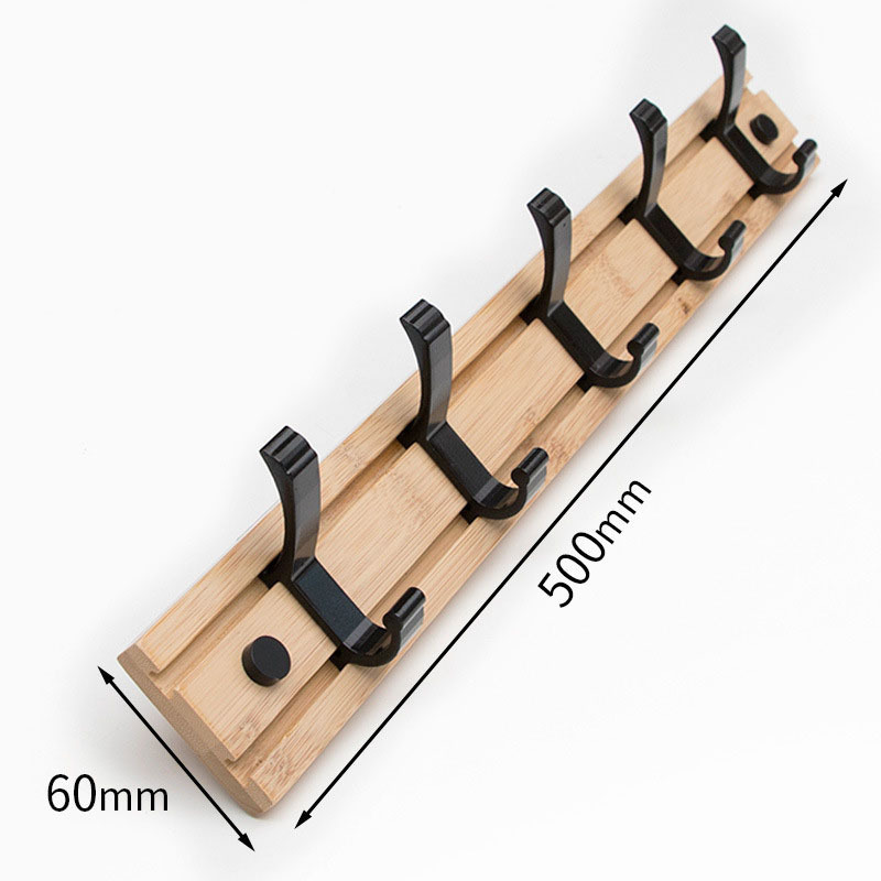 Fashion Style Clothes Living Room Closet Bamboo Hat Racks Coat Hanger Wall Hook Bamboo Wall-Mount Coat Rack