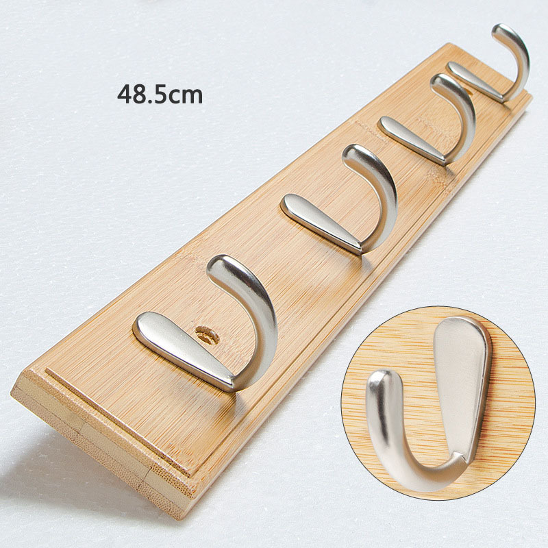 Factory Outlet Bamboo Coat Rack Wall-Mounted Heavy Duty Coat Hooks Towel Bag Key Holder Hanger Hook Rack for Bathroom Bedroom