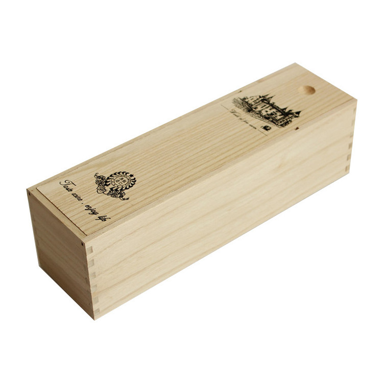 Wooden Hardboard Wine Storage Box for Single Wine Packaging Gift