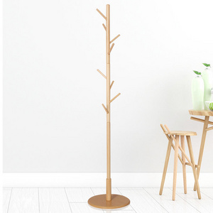 Wooden Clothes Coat Stand Garment Hanging Rack Stand Metal Drying Solid Wood Round Display Racks