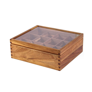 Wholesale Wooden Bamboo Tea Bag Storage Box With Acrylic Window Lid Wood  Pantry Tea Organizer Gift Packaging Box