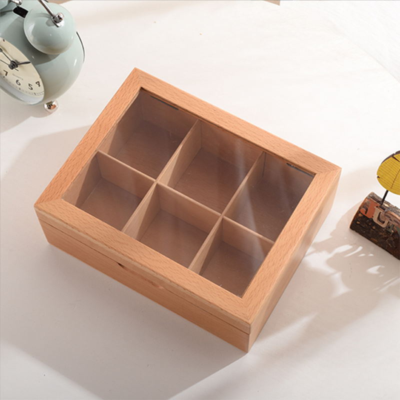 Wholesale Wooden Bamboo Tea Bag Storage Box With Acrylic Window Lid Wood  Pantry Tea Organizer Gift Packaging Box