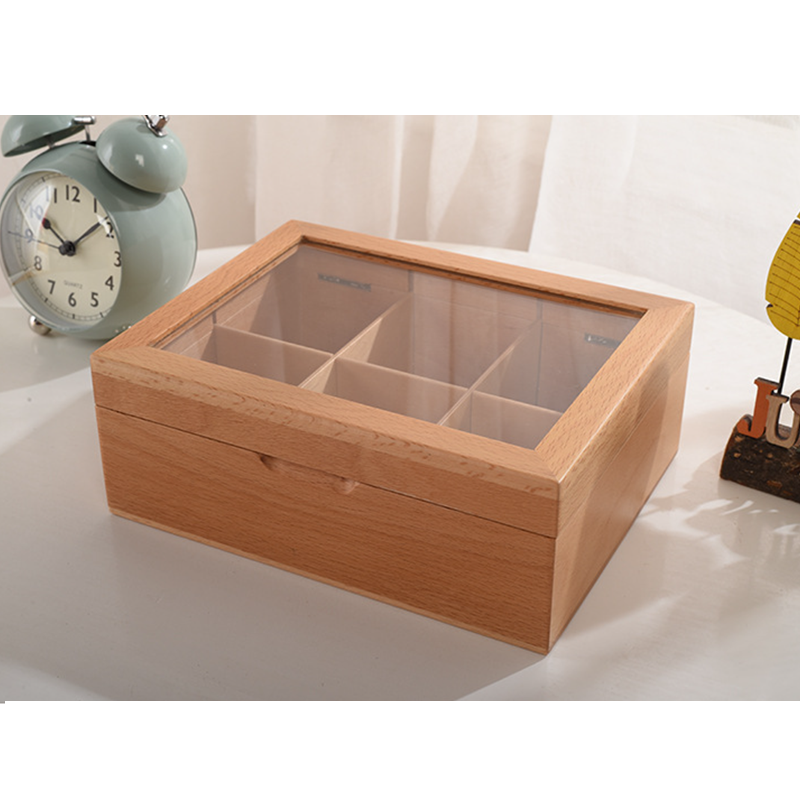 Wholesale Wooden Bamboo Tea Bag Storage Box With Acrylic Window Lid Wood  Pantry Tea Organizer Gift Packaging Box