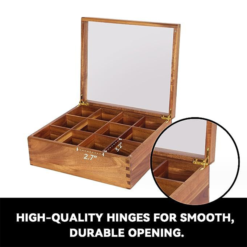 Wholesale Wooden Bamboo Tea Bag Storage Box With Acrylic Window Lid Wood  Pantry Tea Organizer Gift Packaging Box