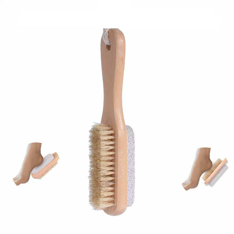 OWNSWING Wooden Bath Brush With Pumice Stone For Foot Massage foot brush bath brush