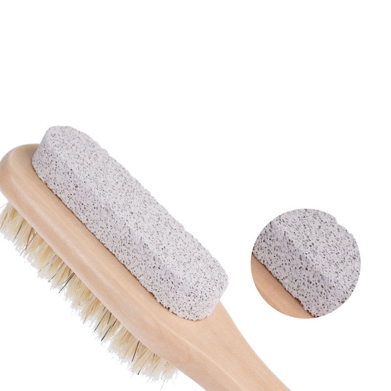 OWNSWING Wooden Bath Brush With Pumice Stone For Foot Massage foot brush bath brush