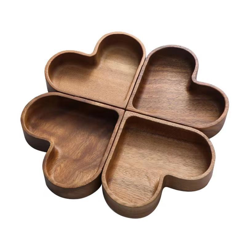 OWNSWING New Style Heart Shape Food Or Drink Lobby Serving Cutlery Wooden Serving Tray