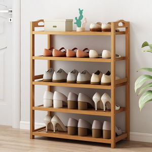 Multifunctional Wooden Bamboo Shoe Rack for Entryway Hallway and Closet