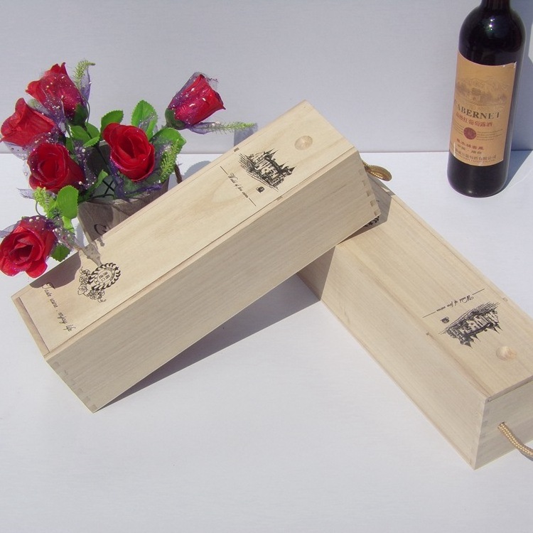 Wooden Hardboard Wine Storage Box for Single Wine Packaging Gift