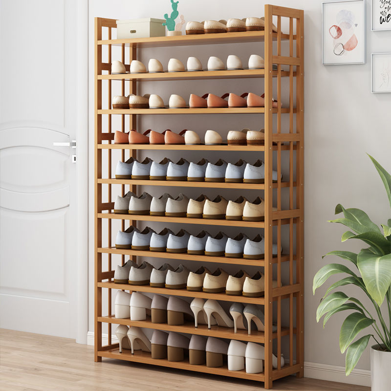 Multifunctional Wooden Bamboo Shoe Rack for Entryway Hallway and Closet