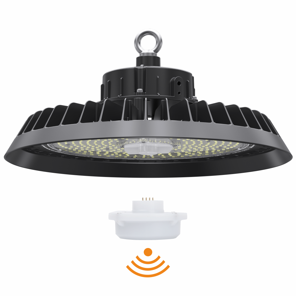 super bright smart lights 200W UFO LED High Bay Light with radar sensor Garage Warehouse lighting