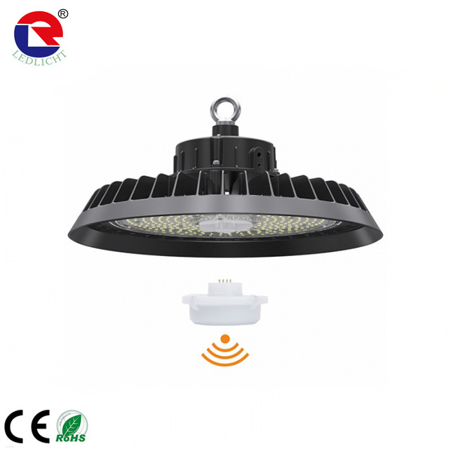 Smart Motion Sensor 100w 120W 150w 150lm/w ac100-277v 5000k Sensor Warehouse Garage Industrial Lighting ufo LED High Bay Light