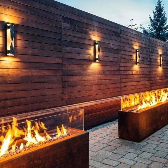 Outdoor Corten Metal Gas Firepit garden propane gas firepit heater