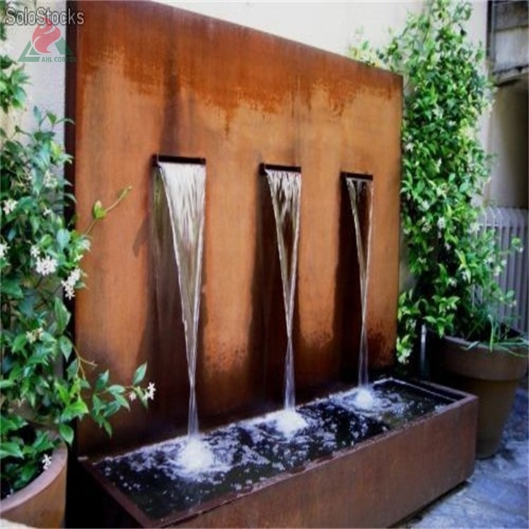 corten steel large water fountain sculpture corten steel bowls Spillway garden decoration water pond