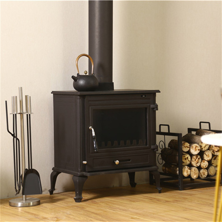 Durable Cast Iron Quality Classical Matt Black Paint Wood Burning Stove For Water Radiators