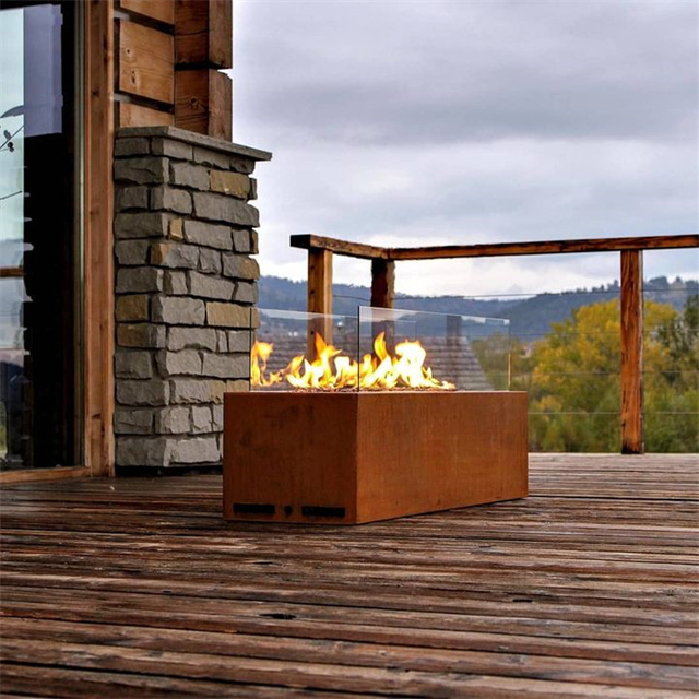 Propane Metal Fire Pit Gas Corten Fire Table garden gas fire pit