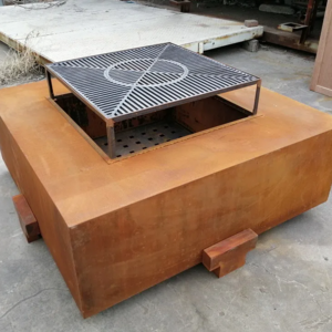 corten steel out door wood burning fire pit fire table outdoor