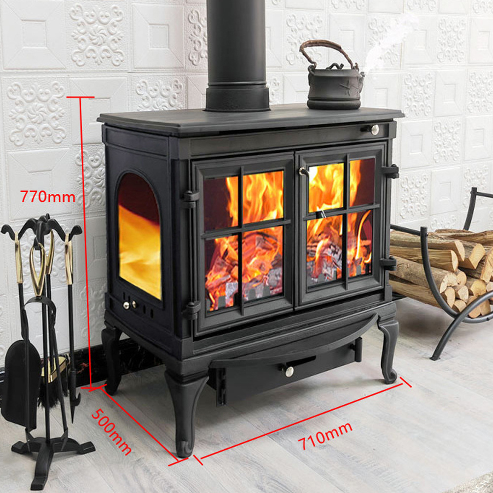 European Casting Metal Corten Steel Cast Iron Indoor Wood Freestanding Burning Wooden Stove Fire Place