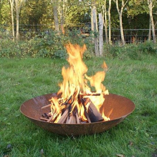 Smokeless resty red corten steel metal fire pit outdoor and indoor