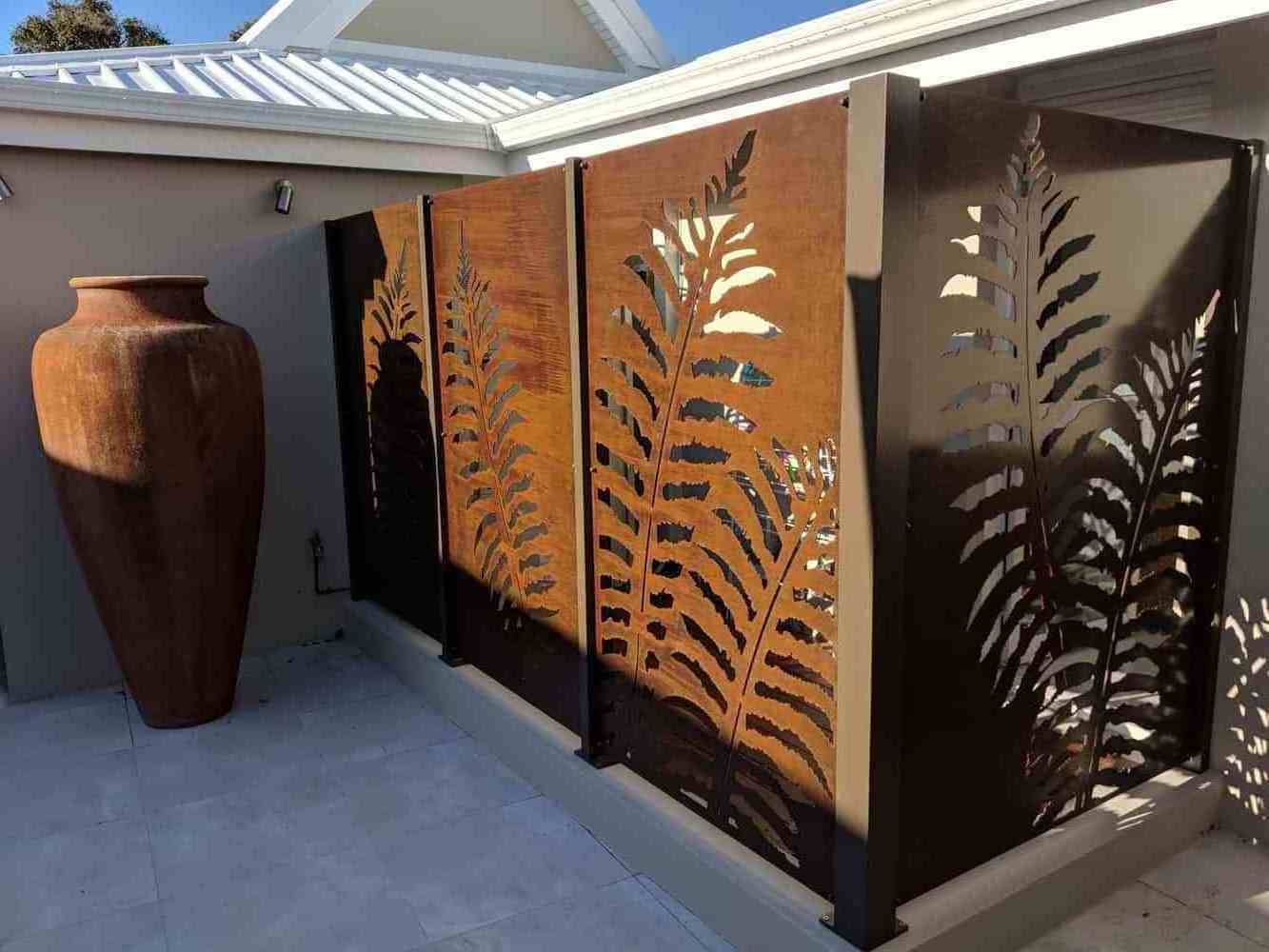 Decorative metal garden fence and gate