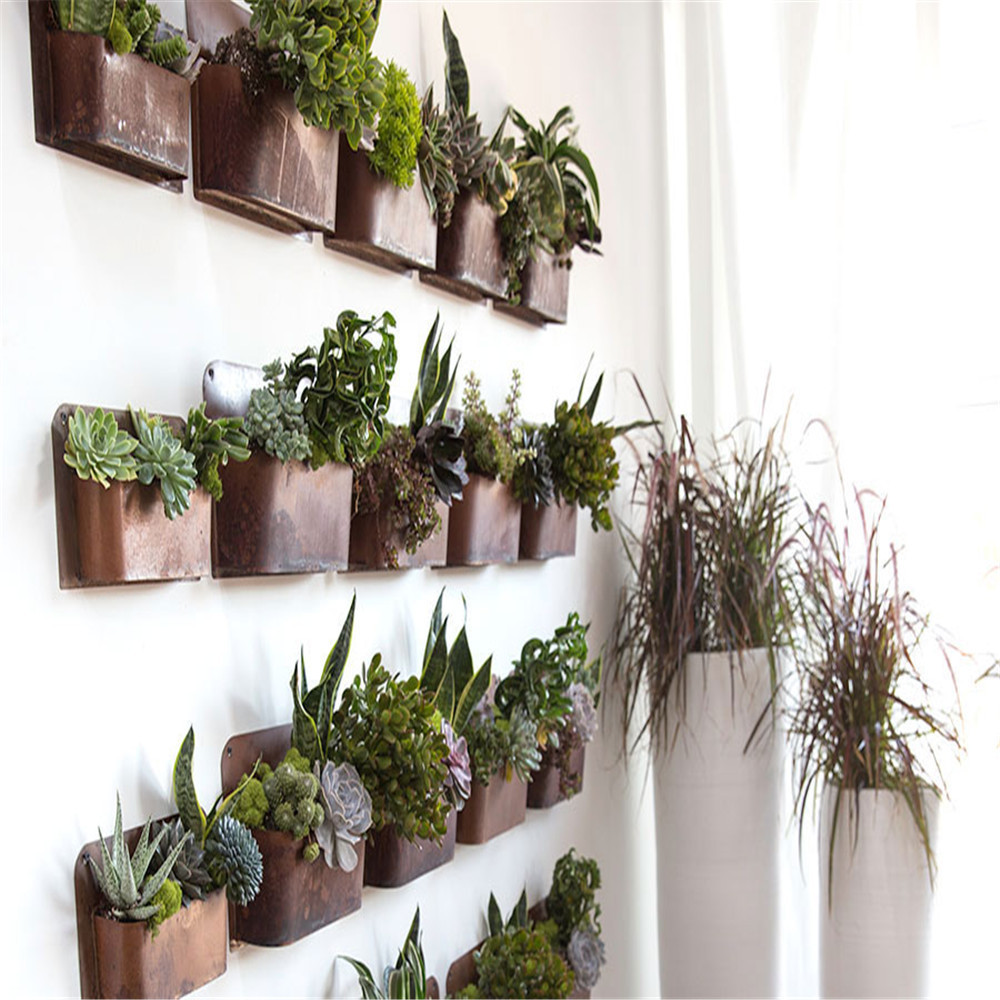 Vertical Galvanized Steel Garden Wall Hanging Pocket Planters