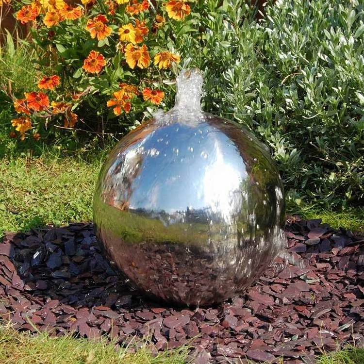 Outdoor metal stainless steel sphere ball water fountain