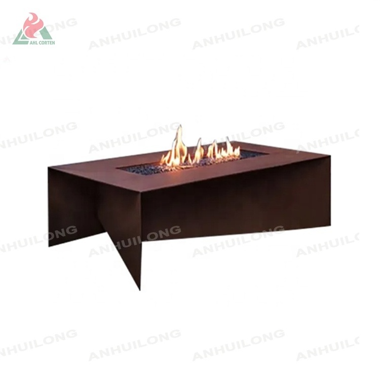 Corten Steel Propane Fire Pit Table /Corten Steel Firepit /Corten steel table for outdoor furniture