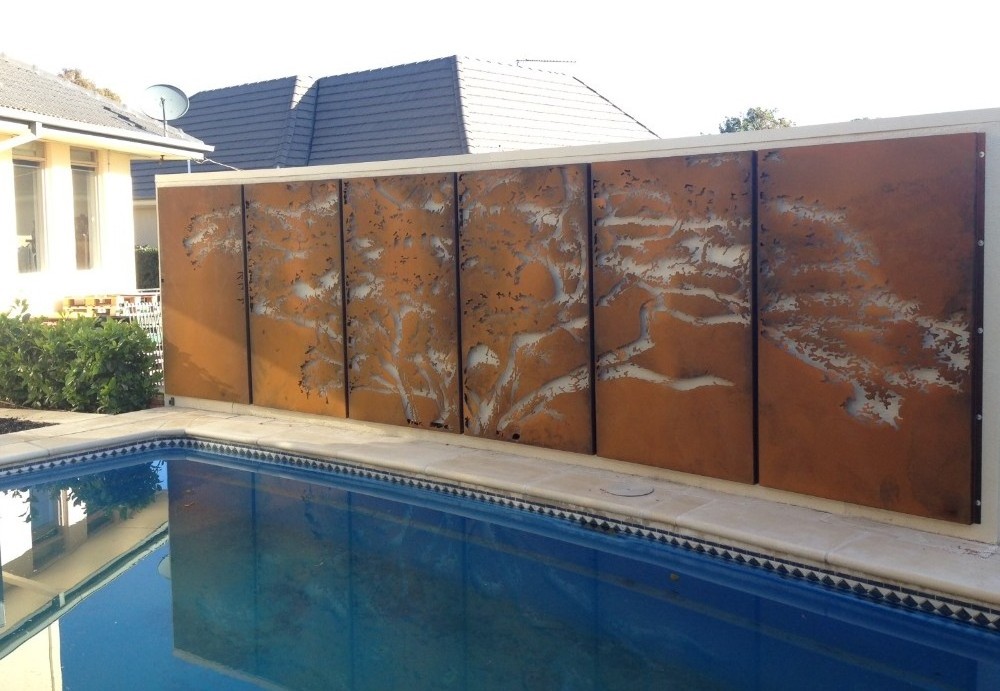 metal garden decorative laser cutting artwork corten sheet fence panels with posts